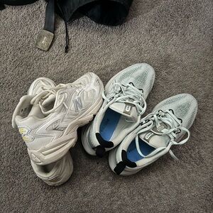 New Balance Athletic Shoes in White and Gray